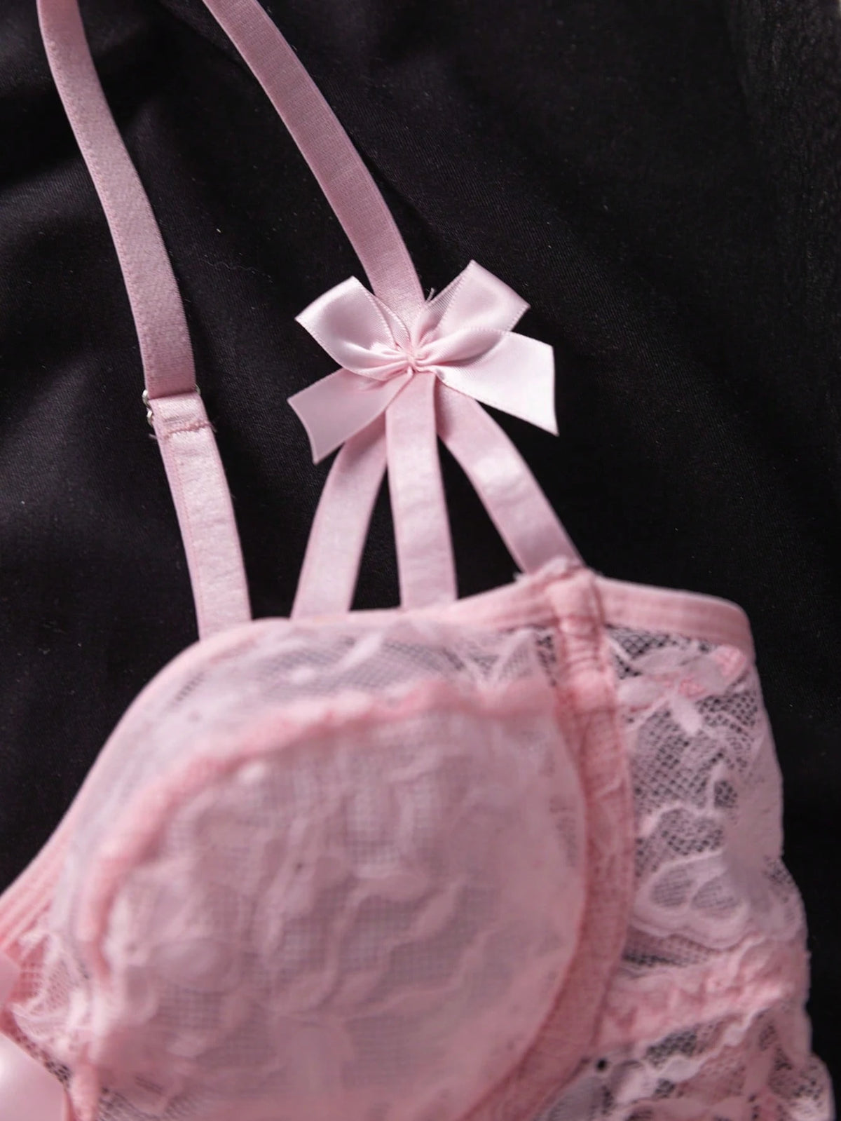 Seduluxe Body papillon en dentelle et tulle avec volants, maintien par armatures, sexy et transparent pour femmes