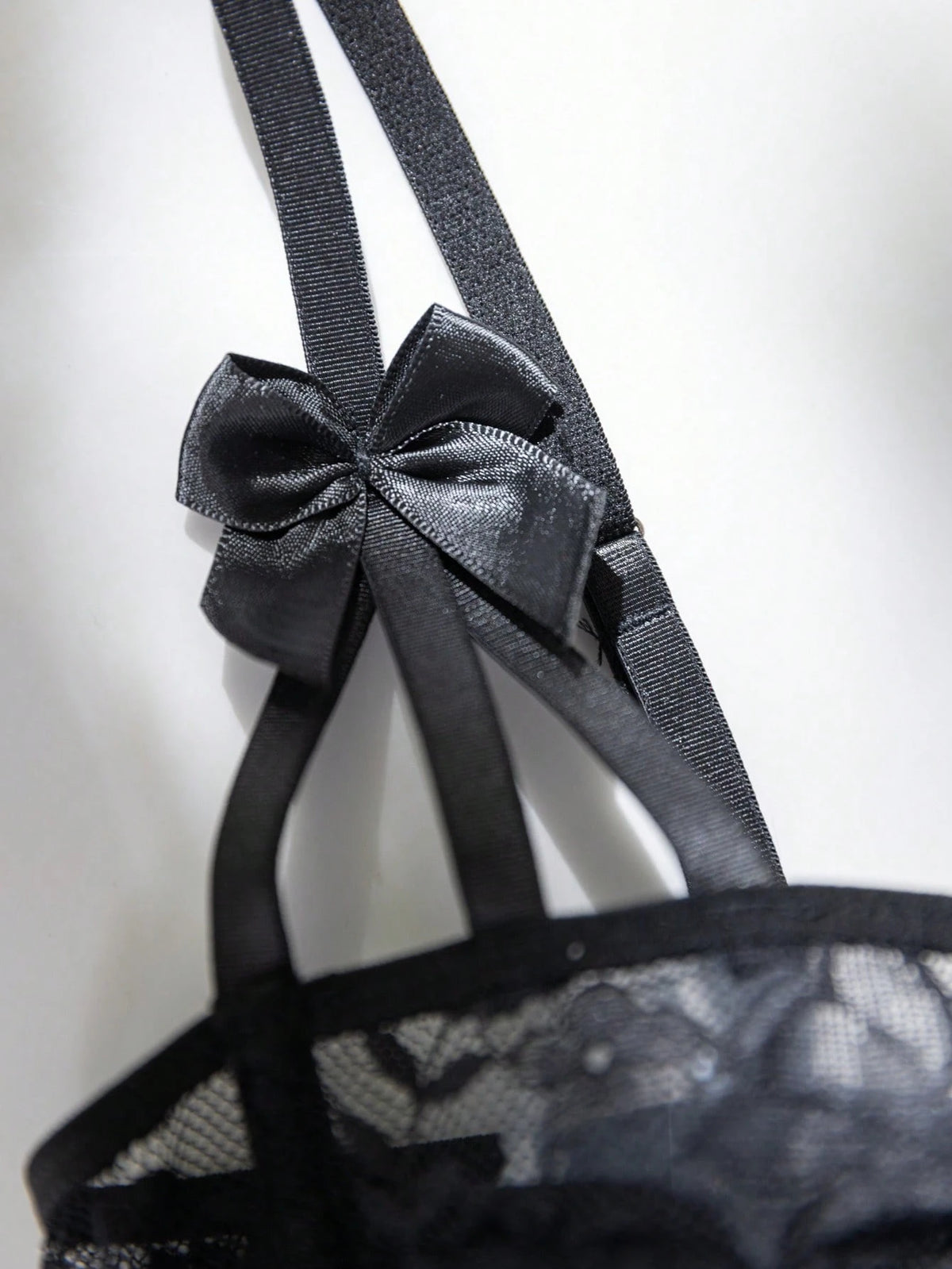 Seduluxe Body papillon en dentelle et tulle avec volants et armatures, sexy et transparent pour femmes