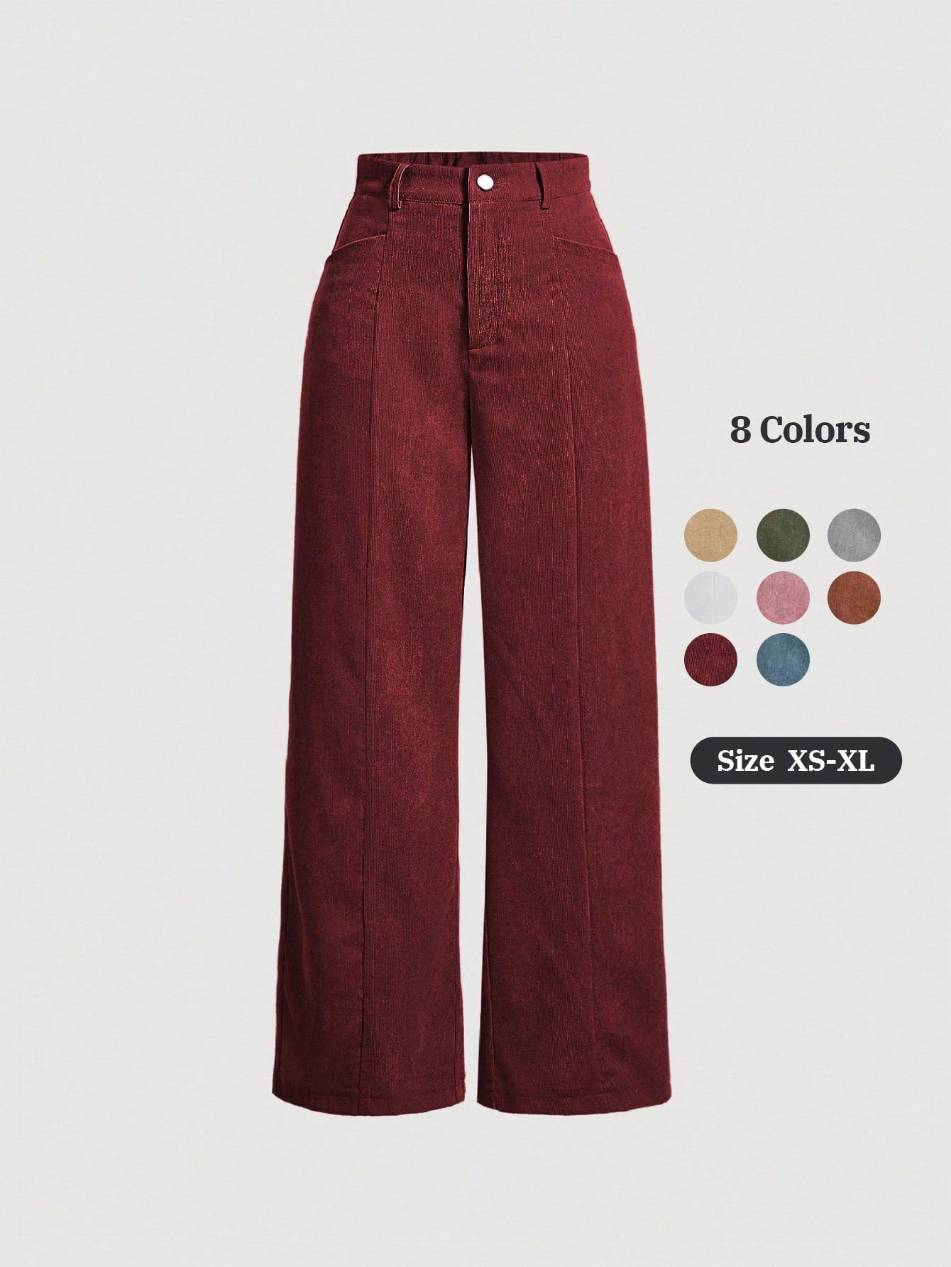 SHEIN MOD Pantalon droit de couleur unie décontracté pour femmes, automne
