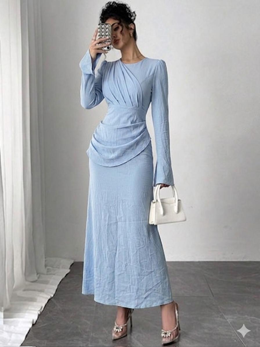 Firerie Robe longue plissée élégante pour femmes