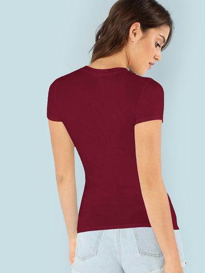 SHEIN Essnce T-shirt unicolore coupe slim