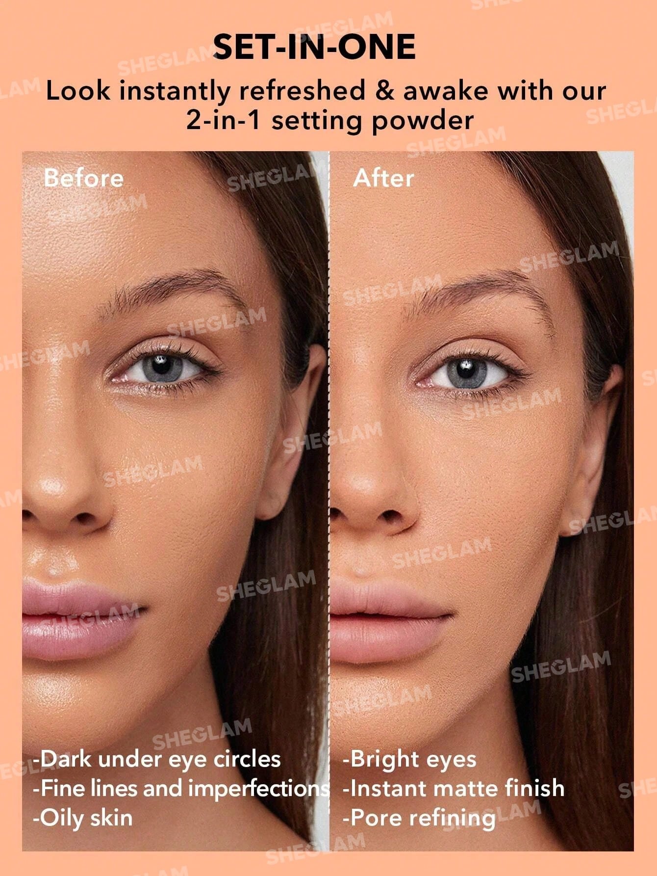 SHEGLAM Duo De Polvos Fijadores Para Rostro Y Contorno De Ojos Insta-Ready