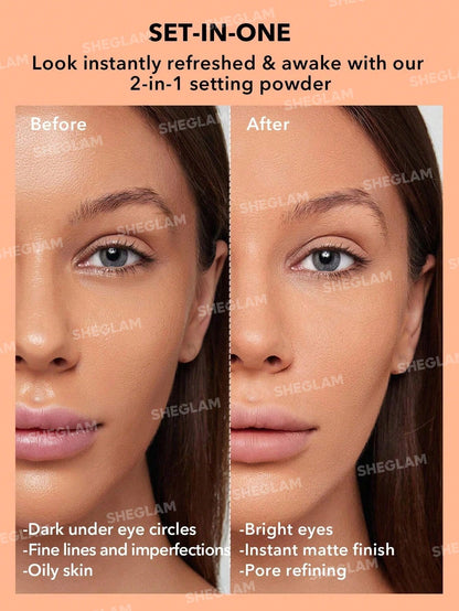 SHEGLAM Duo De Polvos Fijadores Para Rostro Y Contorno De Ojos Insta-Ready