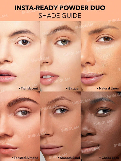 SHEGLAM Duo De Polvos Fijadores Para Rostro Y Contorno De Ojos Insta-Ready
