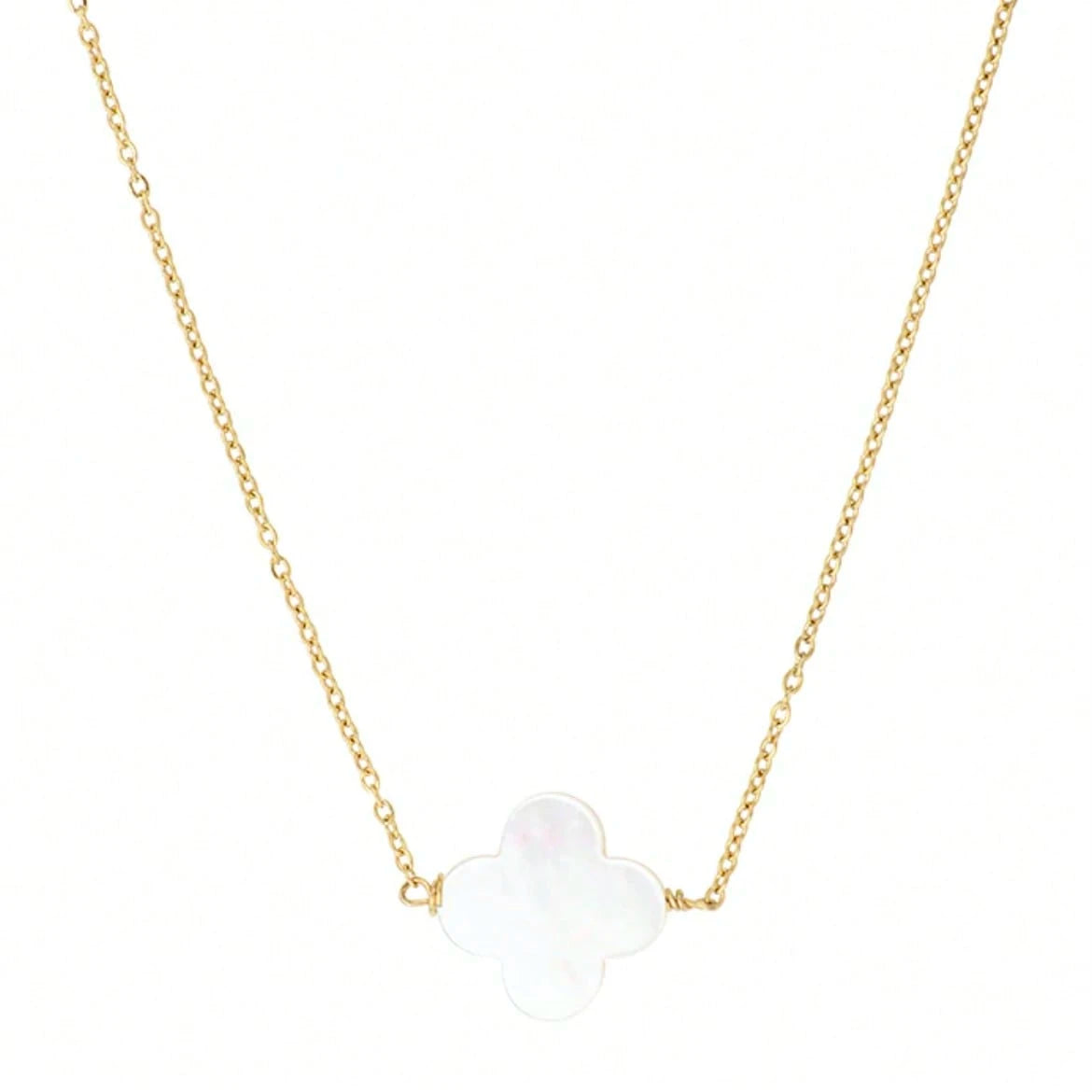 1 pièce Collier mode en acier inoxydable avec pendentif fleur coquillage pour femmes