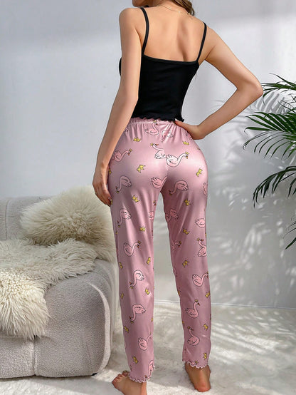 DUSKBASE Conjunto de pijama con estampado de dibujos animados