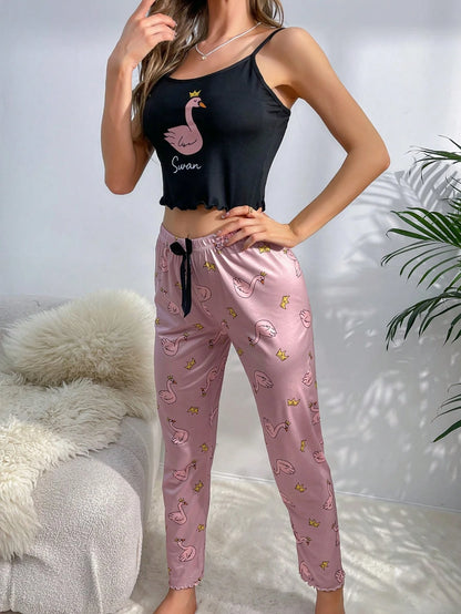 DUSKBASE Conjunto de pijama con estampado de dibujos animados