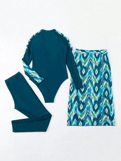 Swim Shayni Conjunto de traje de baño con malla