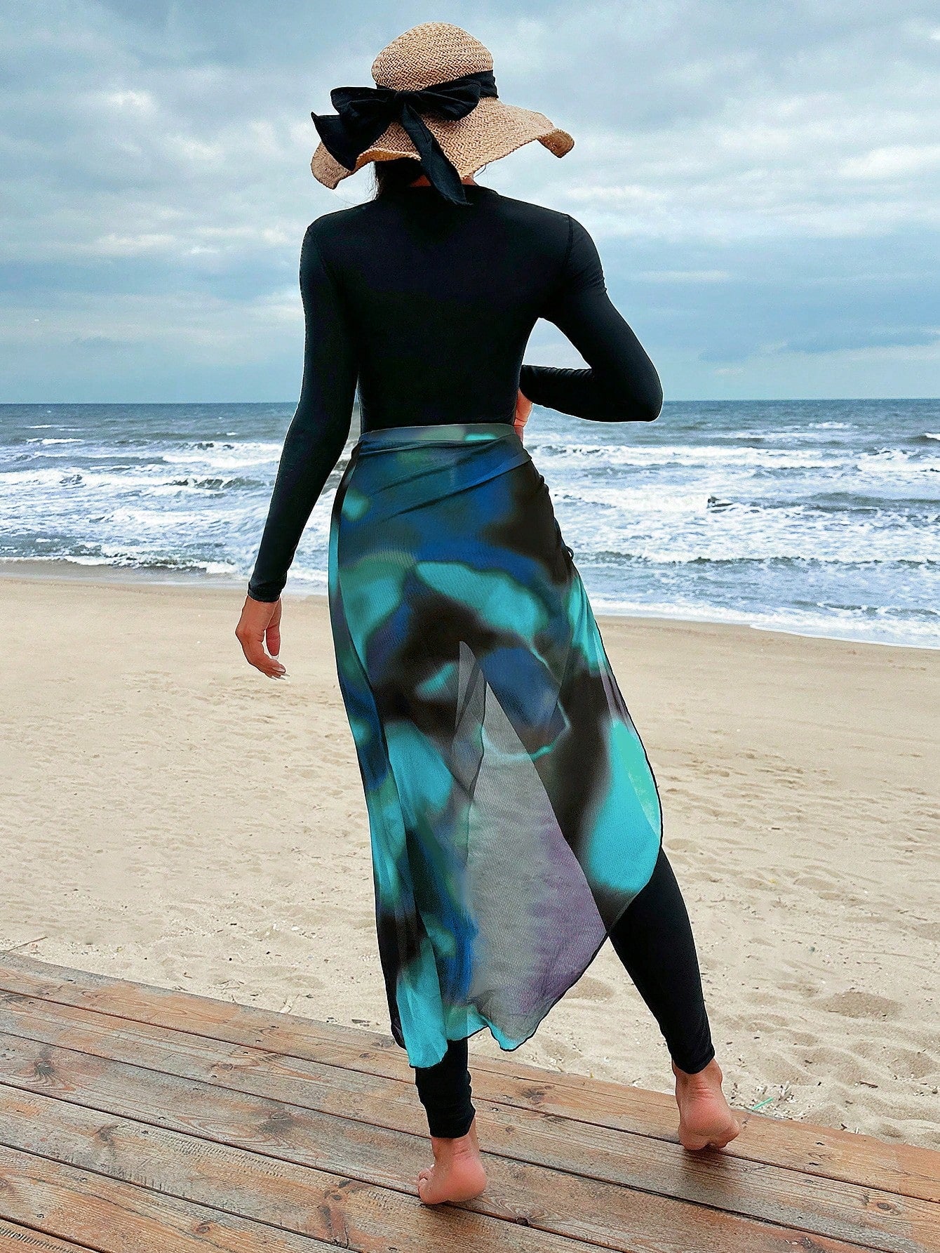 Swim Shayni Traje de baño de una sola pieza para mujer, conjunto de ropa árabe de verano