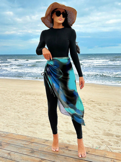 Swim Shayni Traje de baño de una sola pieza para mujer, conjunto de ropa árabe de verano