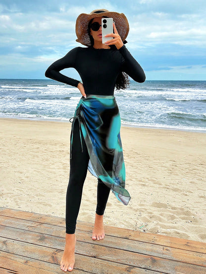 Swim Shayni Traje de baño de una sola pieza para mujer, conjunto de ropa árabe de verano