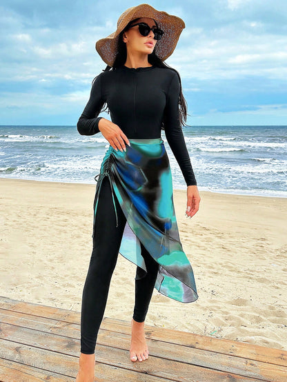 Swim Shayni Traje de baño de una sola pieza para mujer, conjunto de ropa árabe de verano