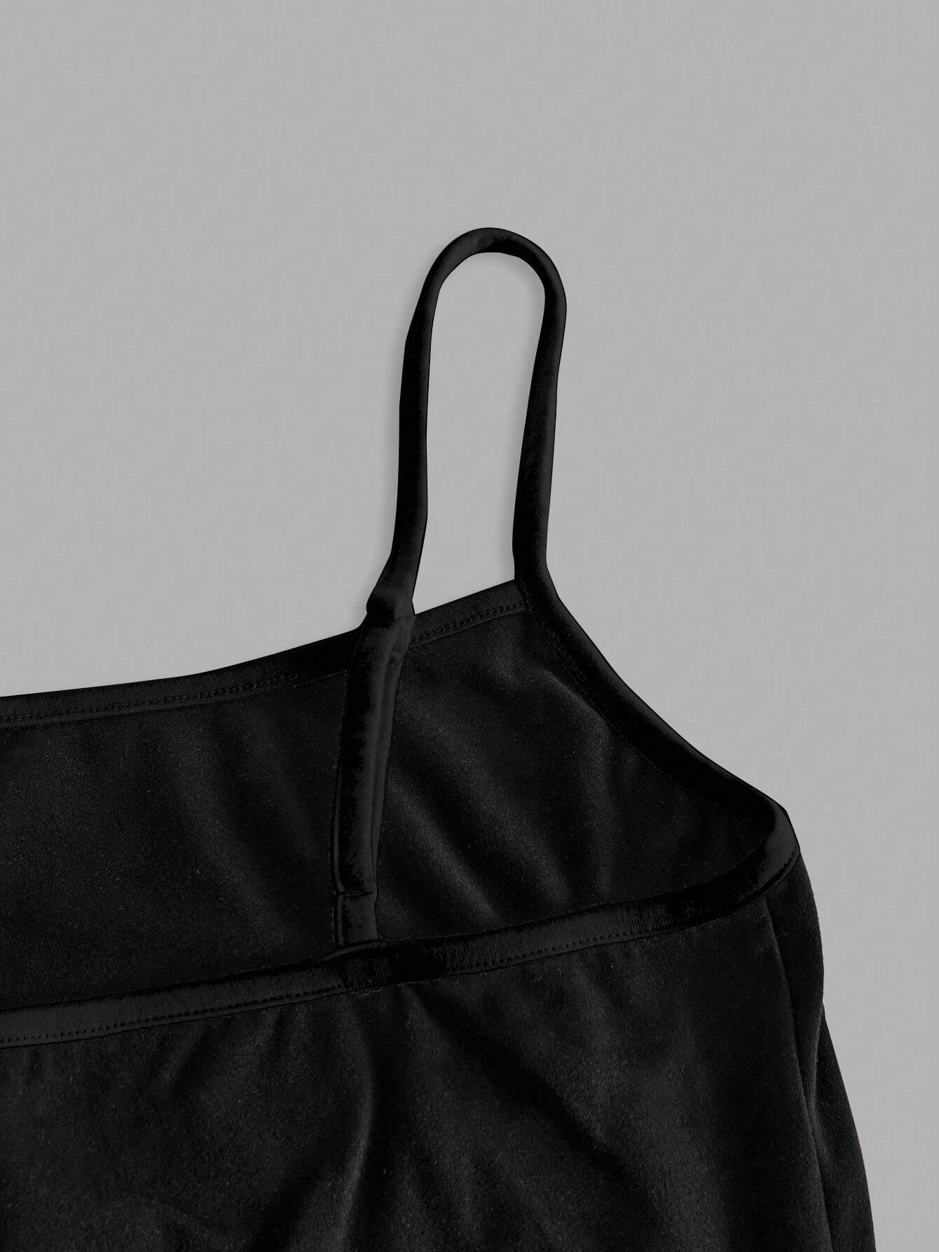 SHEIN EZwear Débardeur court casual de couleur unie, débardeur ajusté pour femme convenant pour l'été