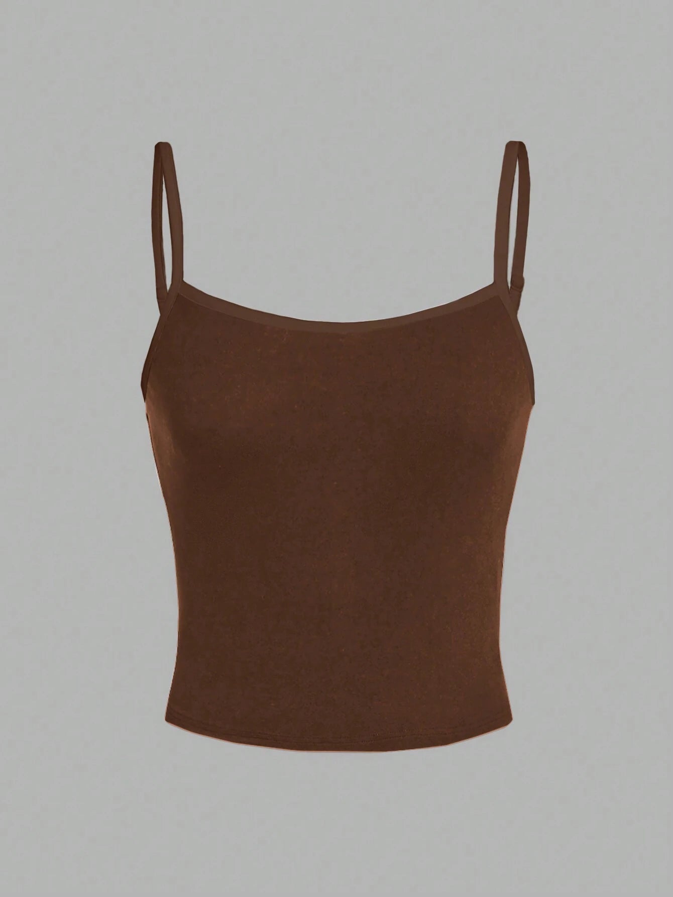 SHEIN EZwear Haut de camisole décontracté simple marron tout assorti, adapté pour l'été, coupe slim pour femmes