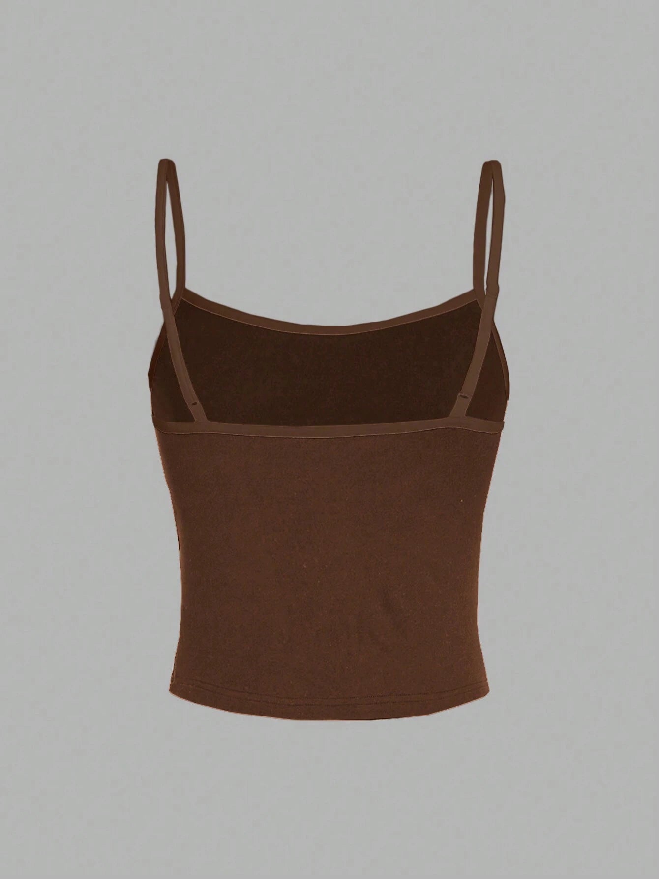SHEIN EZwear Haut de camisole décontracté simple marron tout assorti, adapté pour l'été, coupe slim pour femmes