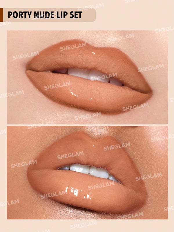 SHEGLAM Soft 90'S Glam Lip Liner And Lip Duo Set