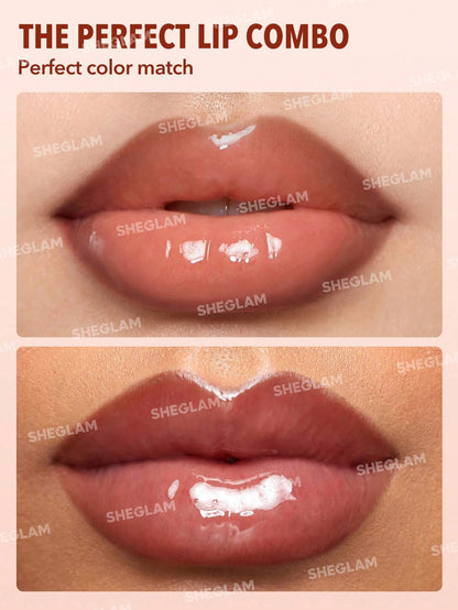 SHEGLAM Crayon Contour Et Gloss Lip Rules-Rouge à LèVres Liquide Hydratant 2 En 1