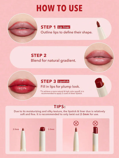 SHEGLAM Glam 101 Sheer Tinted Lipstick & Liner Duo