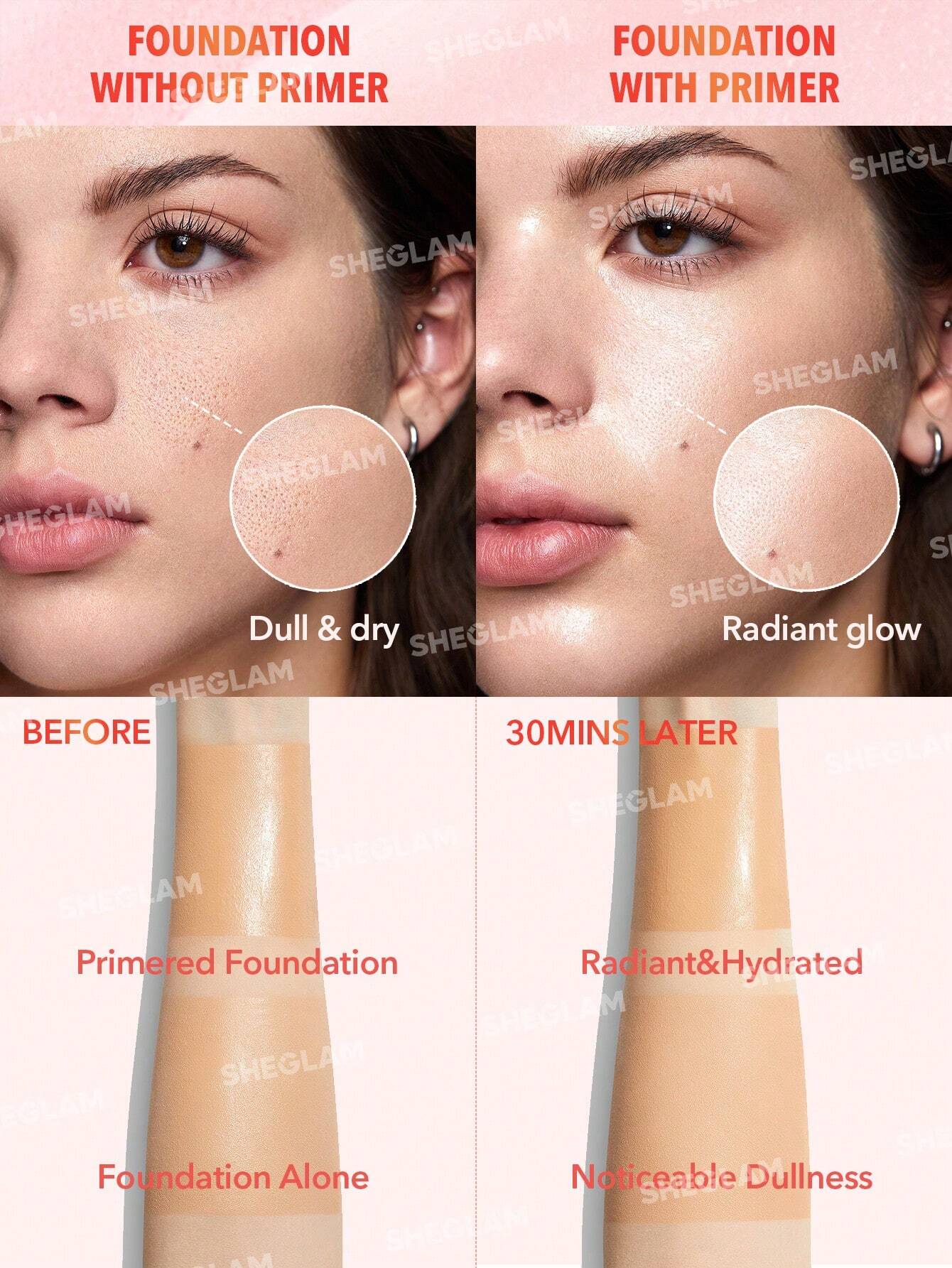 SHEGLAM Melon Melt Niacinamide Serum Primer Hydratant Base Hydratante Base Hydratante