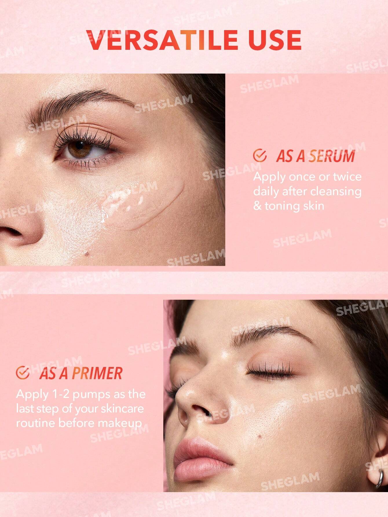 SHEGLAM Melon Melt Niacinamide Serum Primer Hydratant Base Hydratante Base Hydratante