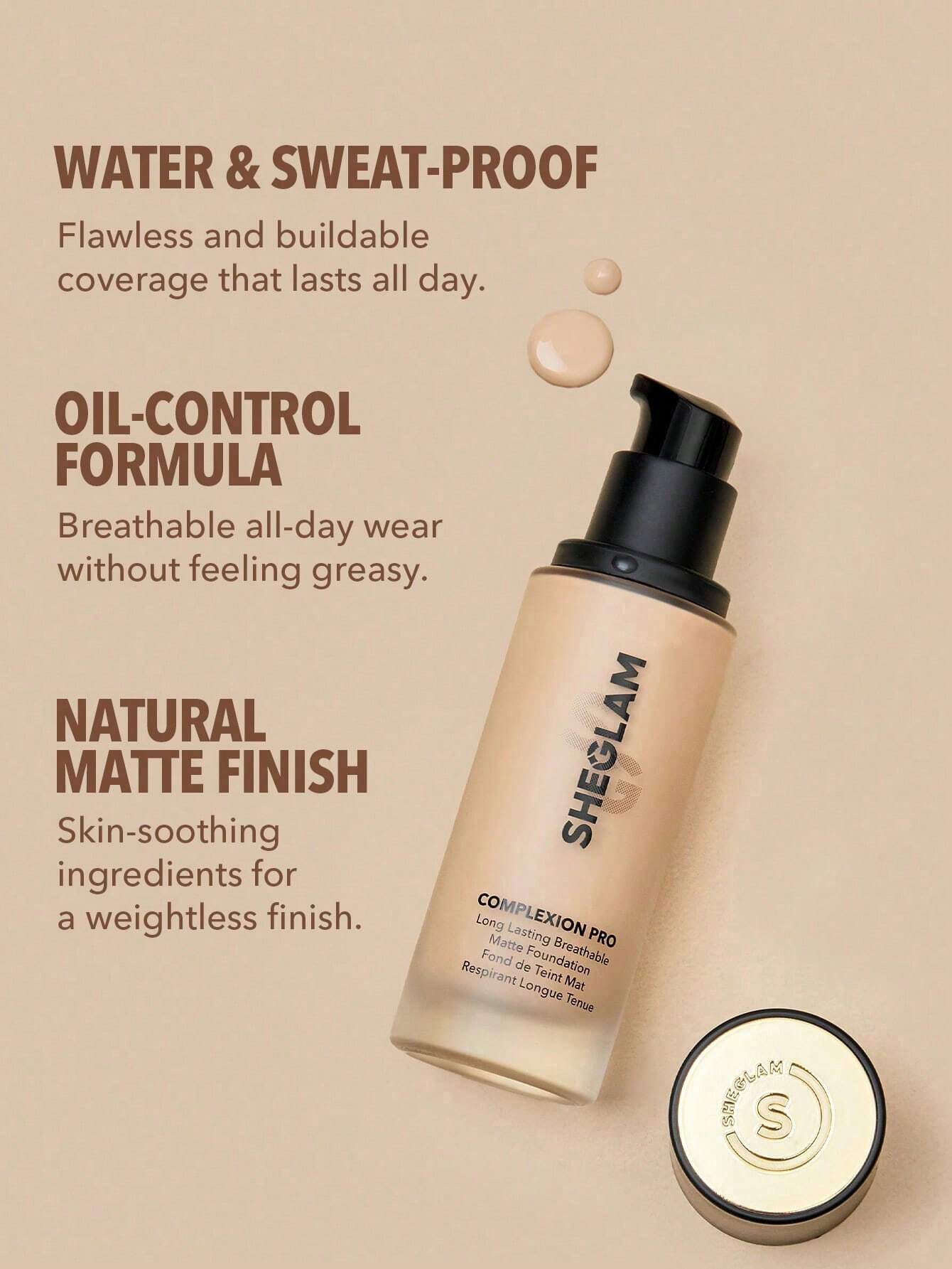 SHEGLAM Complexion Pro Long Lasting Breathable Matte Foundation