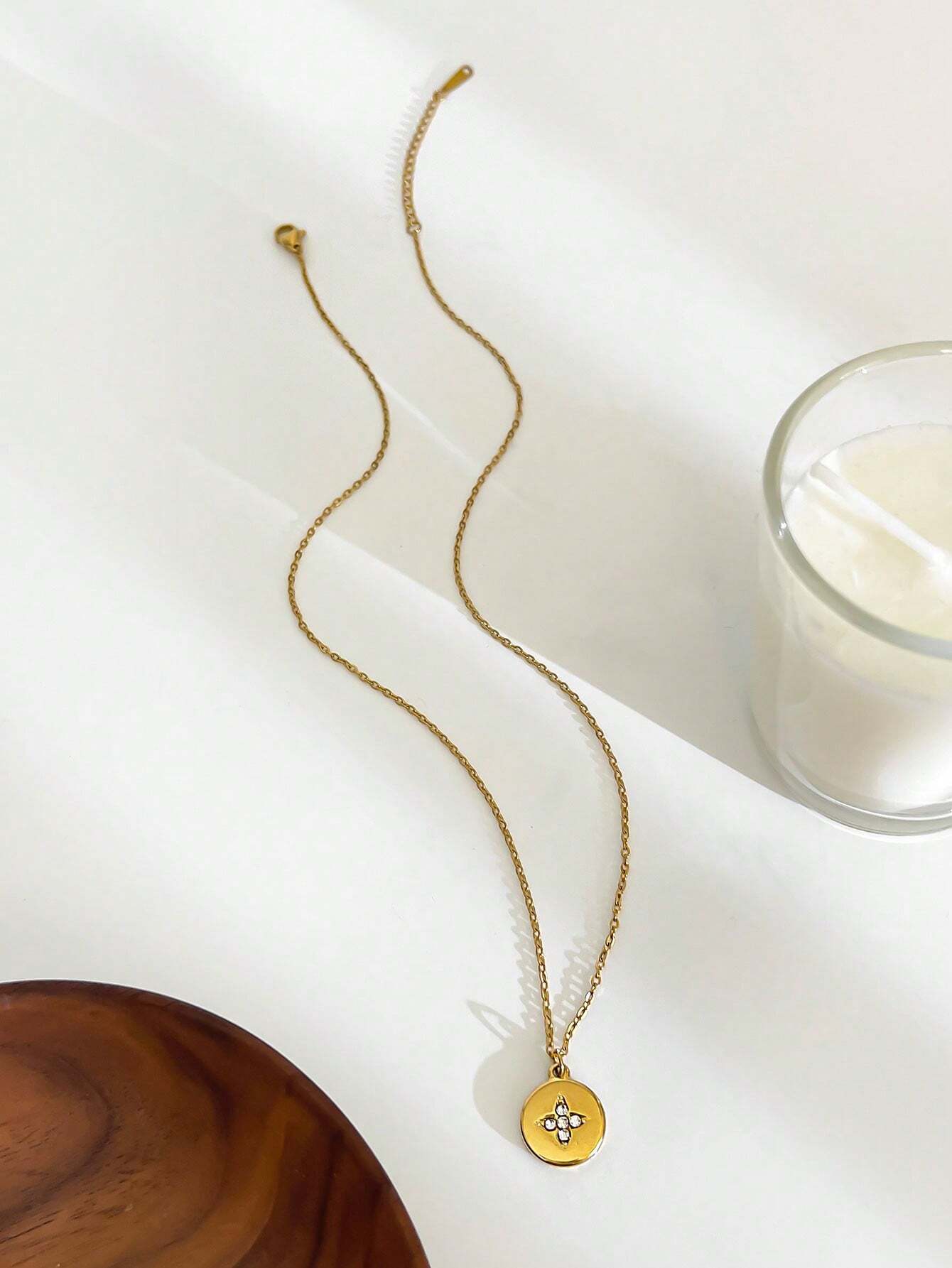 Monlansher 1 pièce Nouveau collier pendentif en acier inoxydable à la mode pour femmes