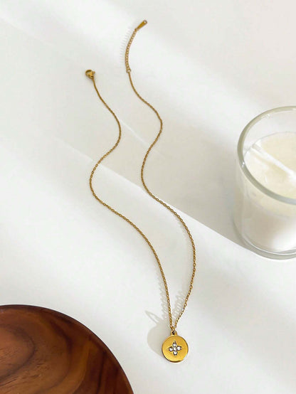 Monlansher 1 pièce Nouveau collier pendentif en acier inoxydable à la mode pour femmes