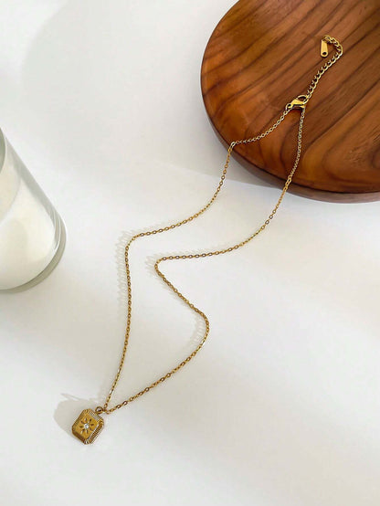 Monlansher 1 pièce Nouveau collier pendentif en acier inoxydable à la mode pour femmes