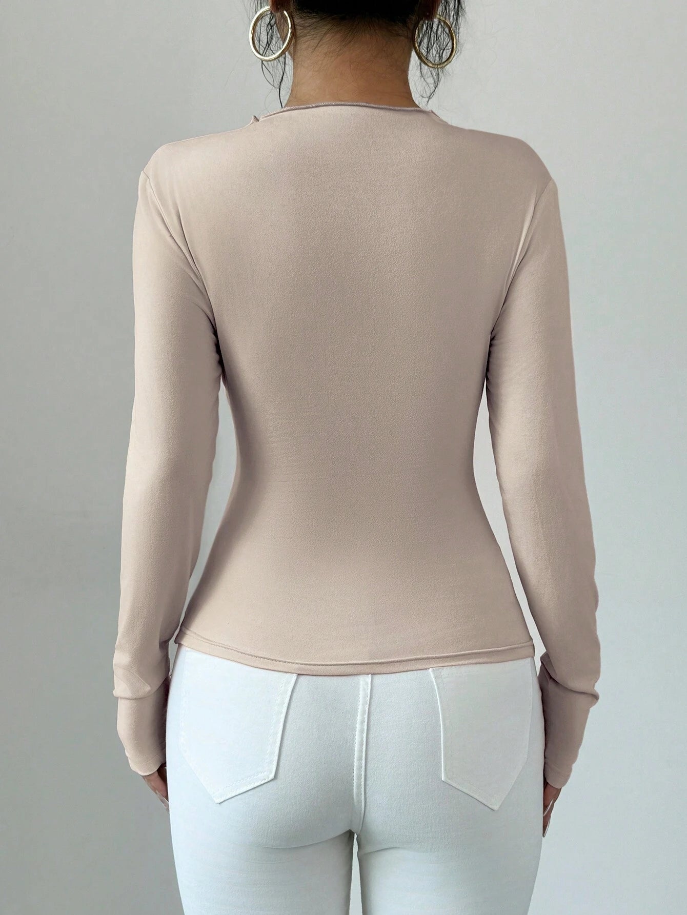 SHEIN Allurite T-shirt casual polyvalent à manches longues
