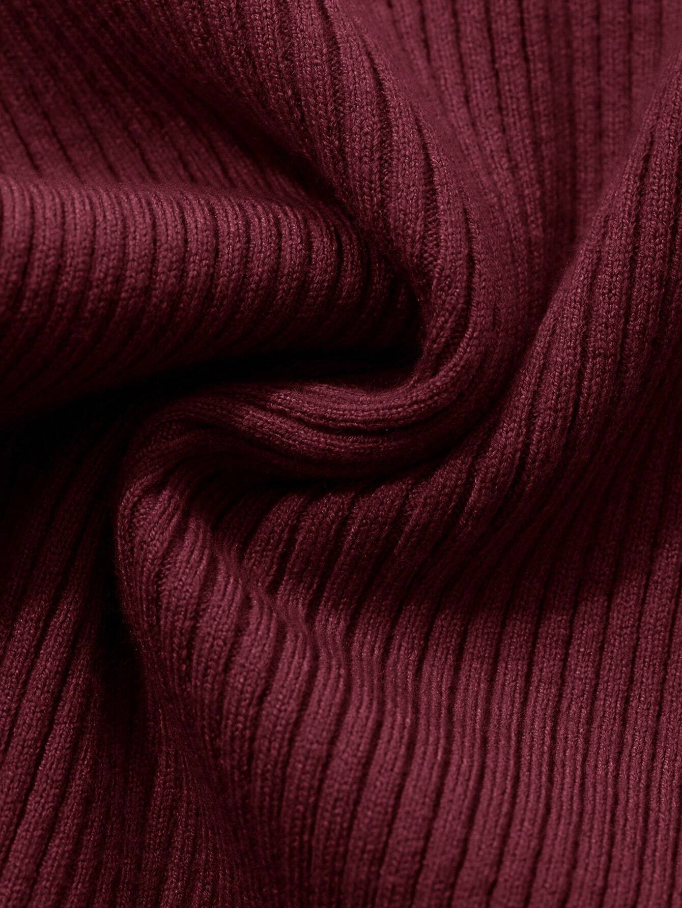 DAZY Pull slim ajusté de couleur unie décontracté pour femmes