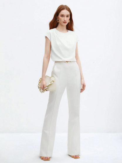 BizChic Top ample à manches courtes avec encolure ronde et froncis