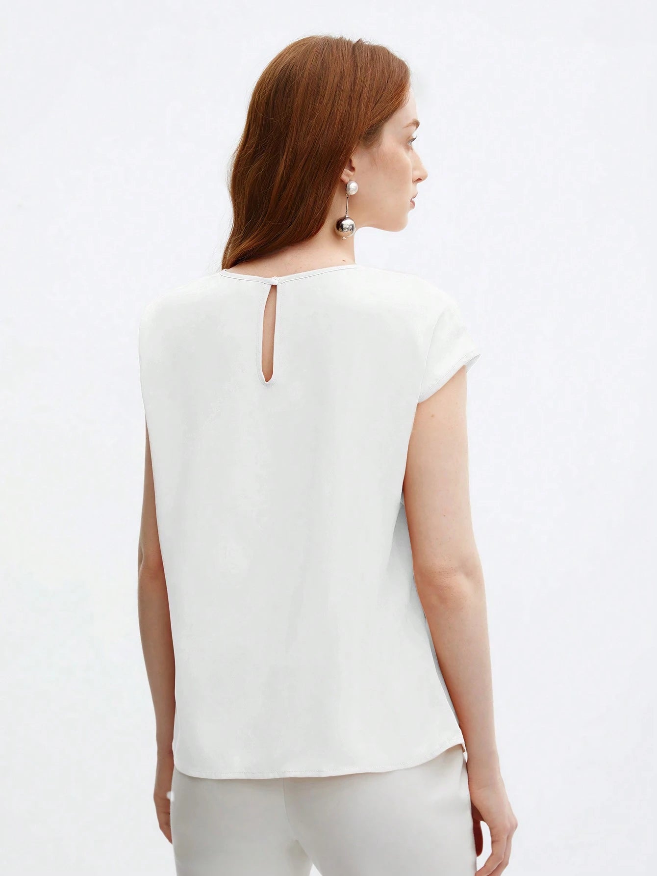 BizChic Top ample à manches courtes avec encolure ronde et froncis