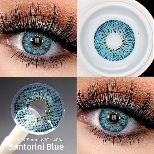 2 piezas de lentes de contacto suaves de color gris-marrón,