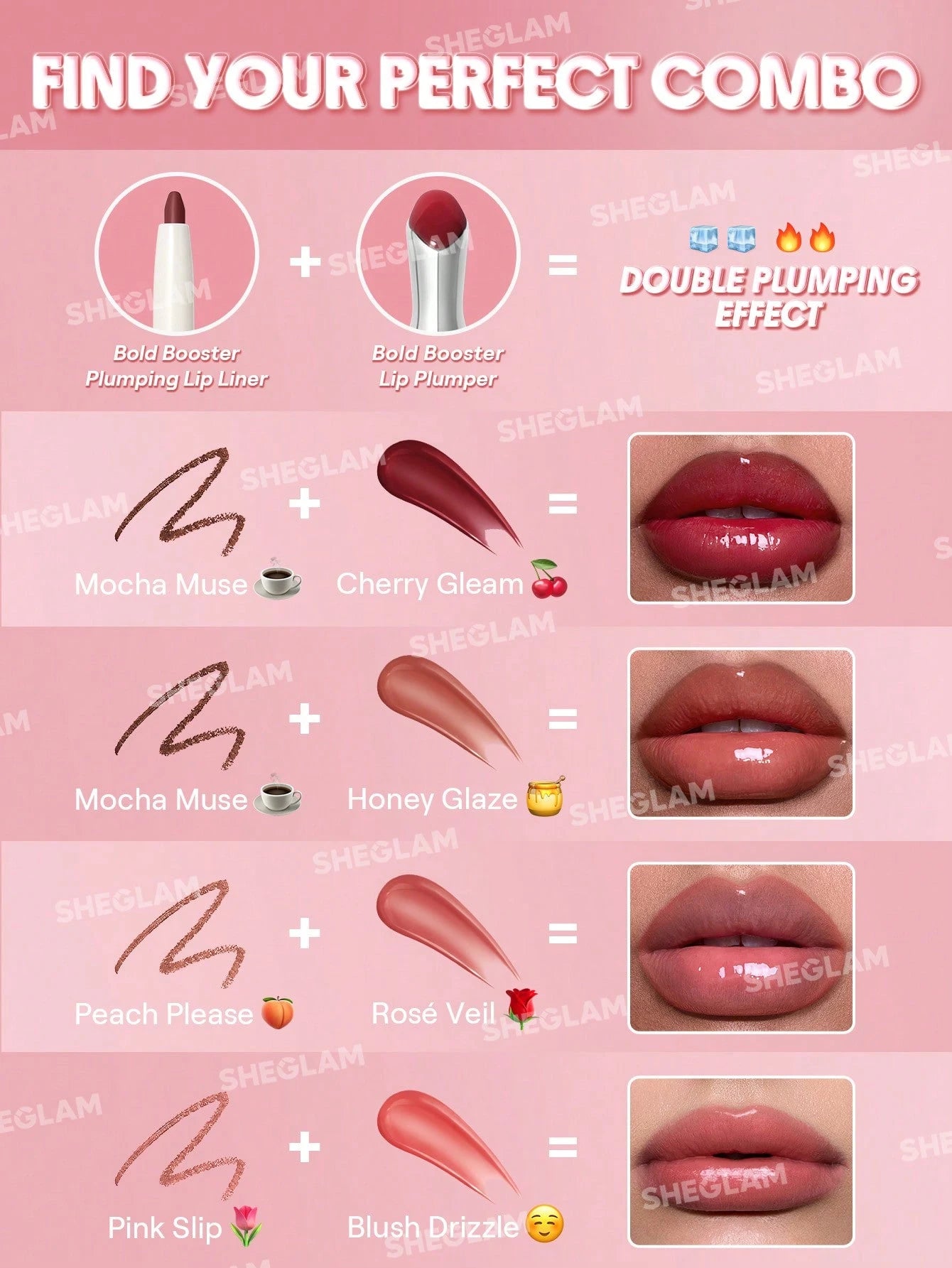 SHEGLAM Bold Booster Crayon à LèVres Repulpant Rouge