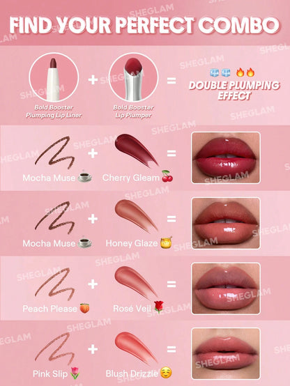 SHEGLAM Bold Booster Crayon à LèVres Repulpant Rouge