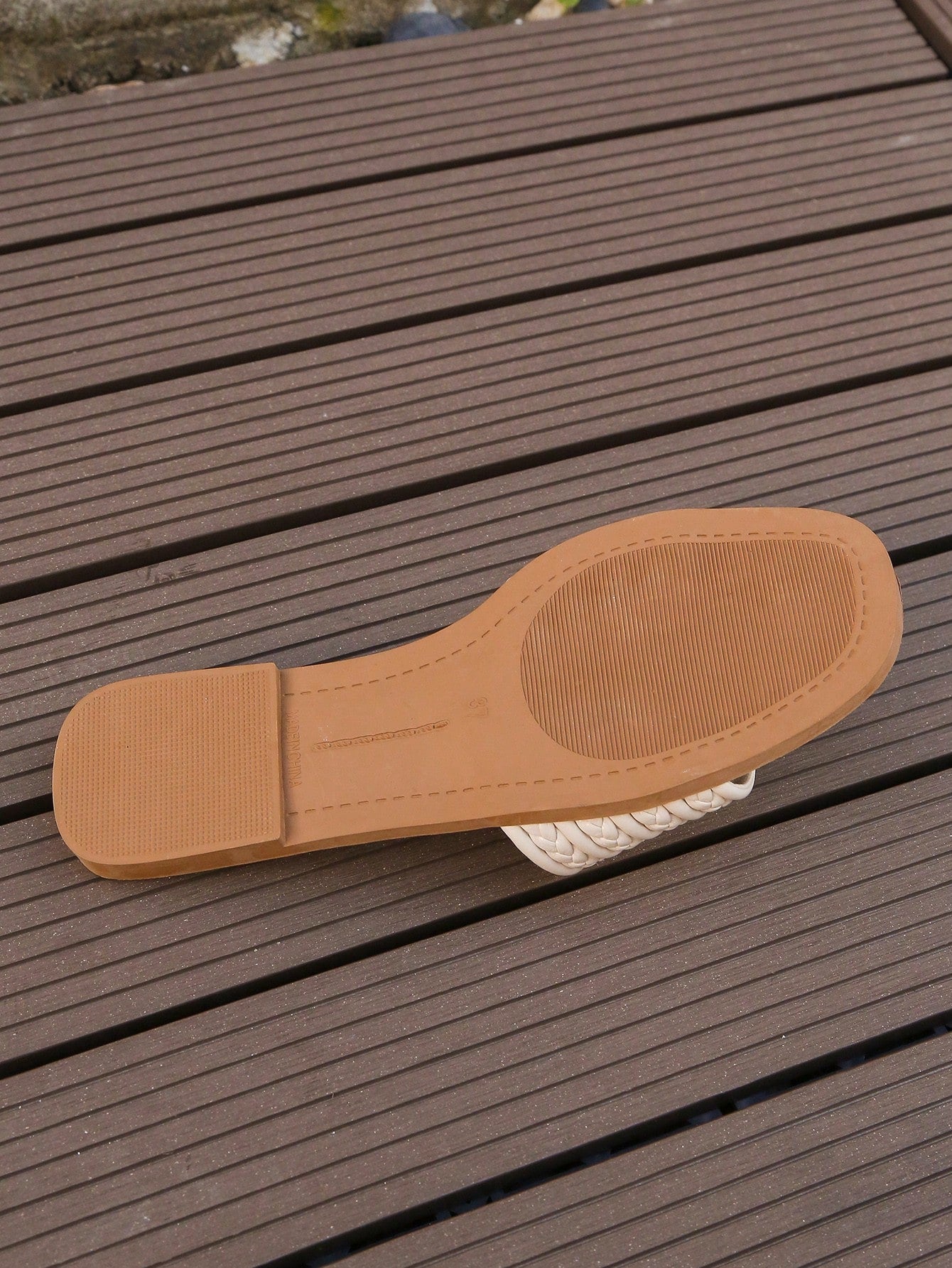 Sandales plates décontractées tissées à bout rond pour la maison/l'extérieur pour femmes