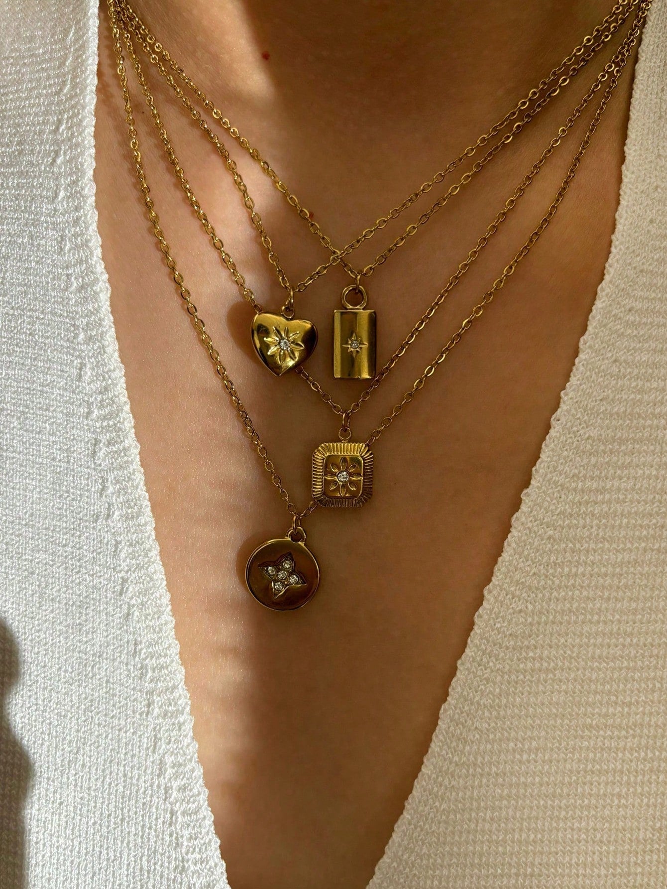 Monlansher 1 pièce Nouveau collier pendentif en acier inoxydable à la mode pour femmes