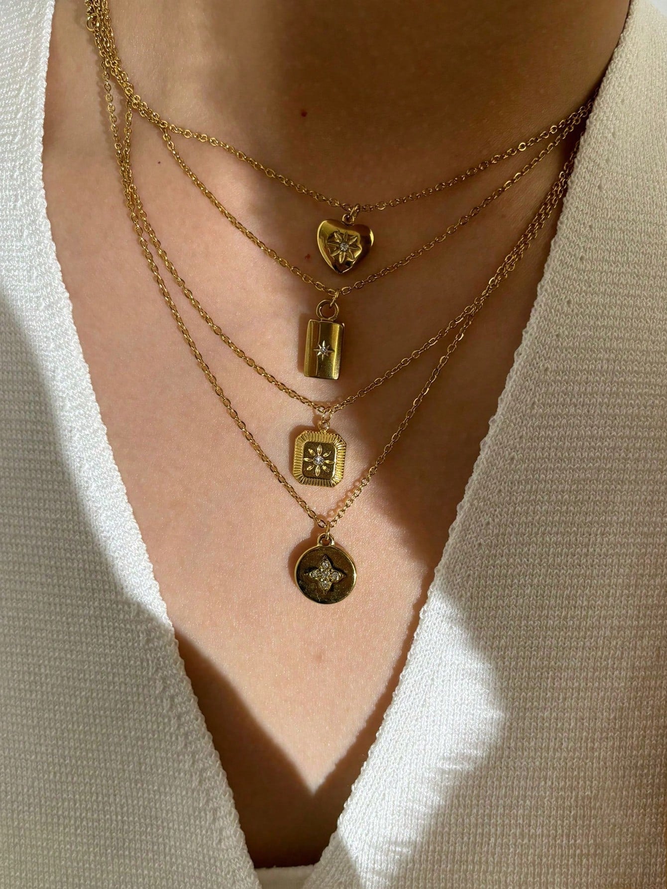 Monlansher 1 pièce Nouveau collier pendentif en acier inoxydable à la mode pour femmes