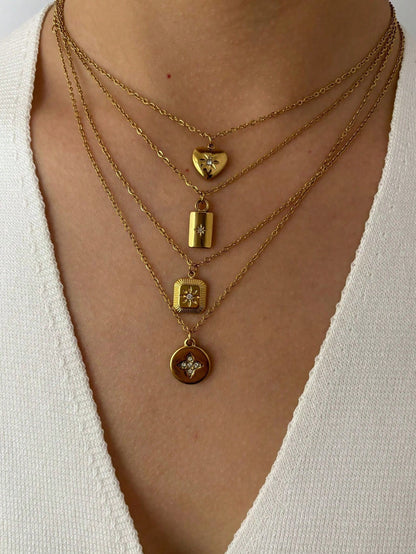 Monlansher 1 pièce Nouveau collier pendentif en acier inoxydable à la mode pour femmes