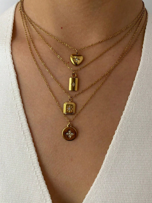 Monlansher 1 pièce Nouveau collier pendentif en acier inoxydable à la mode pour femmes