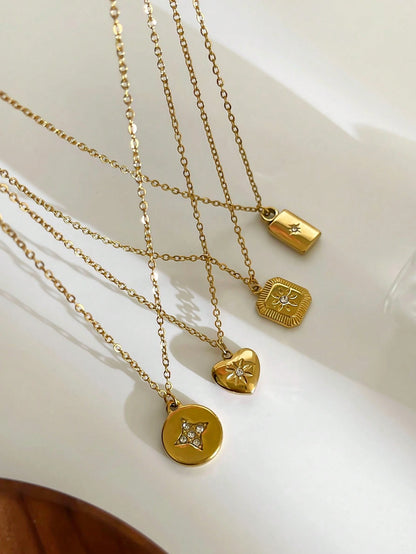 Monlansher 1 pièce Nouveau collier pendentif en acier inoxydable à la mode pour femmes