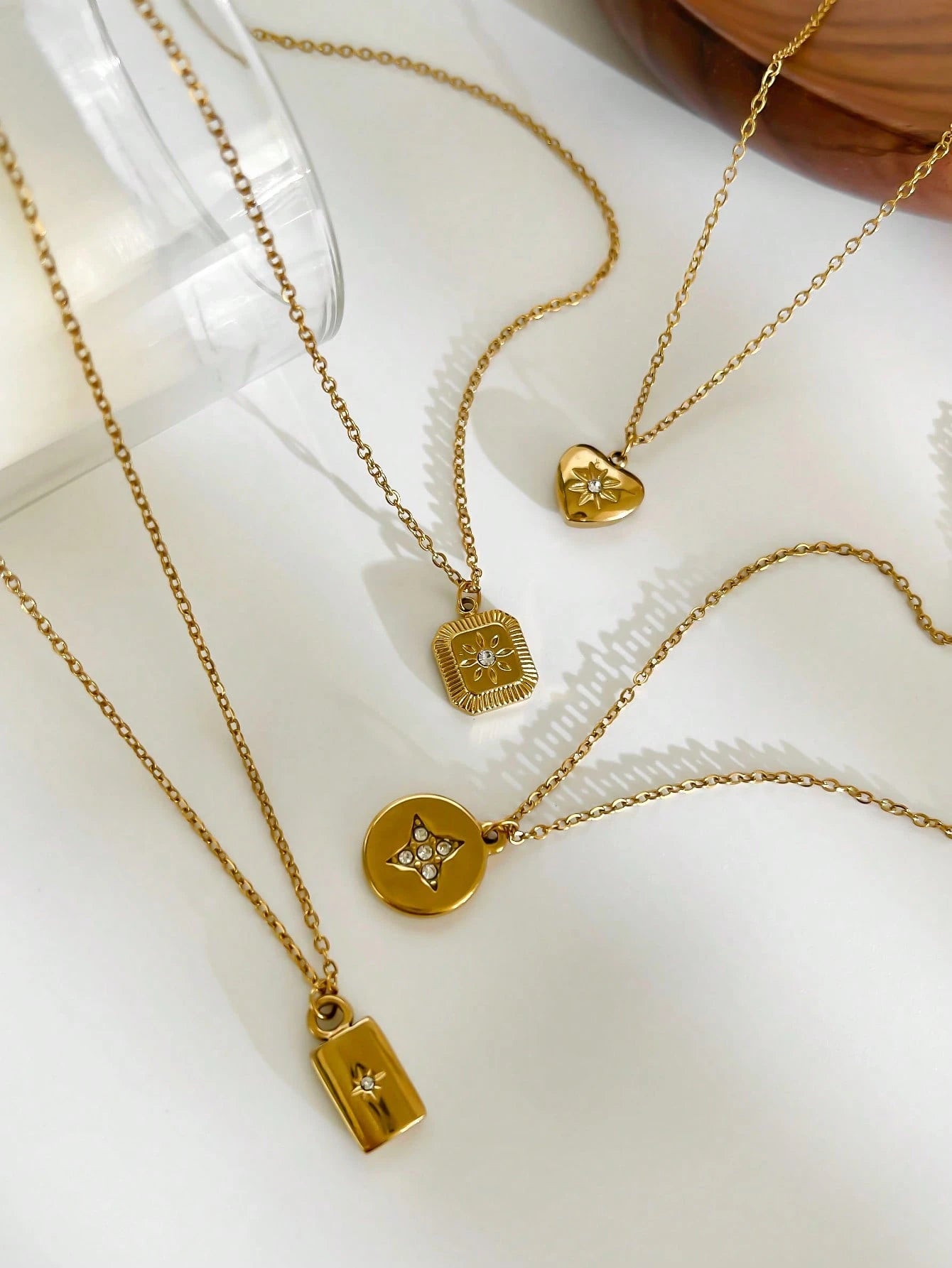 Monlansher 1 pièce Nouveau collier pendentif en acier inoxydable à la mode pour femmes