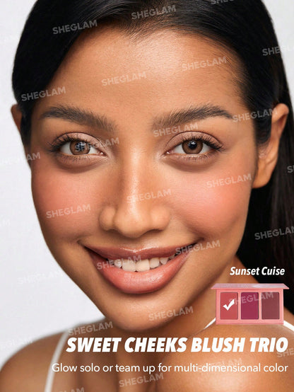 SHEGLAM Trio De Fards à Joues Sweet Cheeks-Palette De Fards à Joues