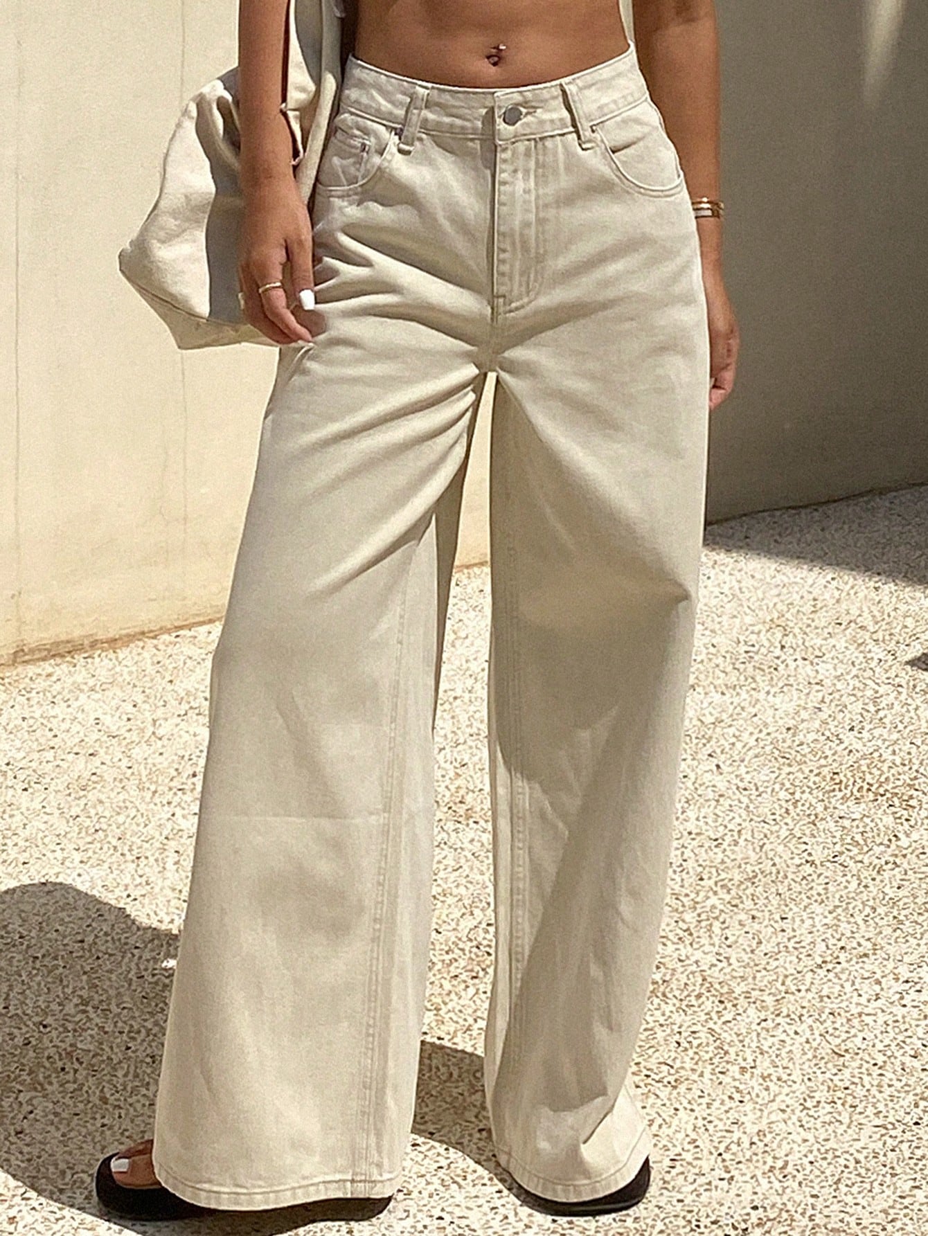 DAZY Jeans décontractés pour femmes, couleur unie,