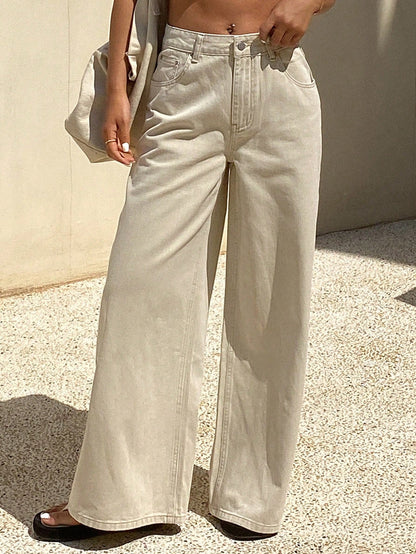 DAZY Jeans décontractés pour femmes, couleur unie,