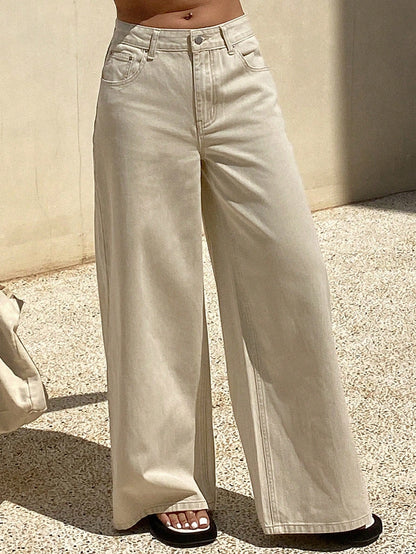 DAZY Jeans décontractés pour femmes, couleur unie,