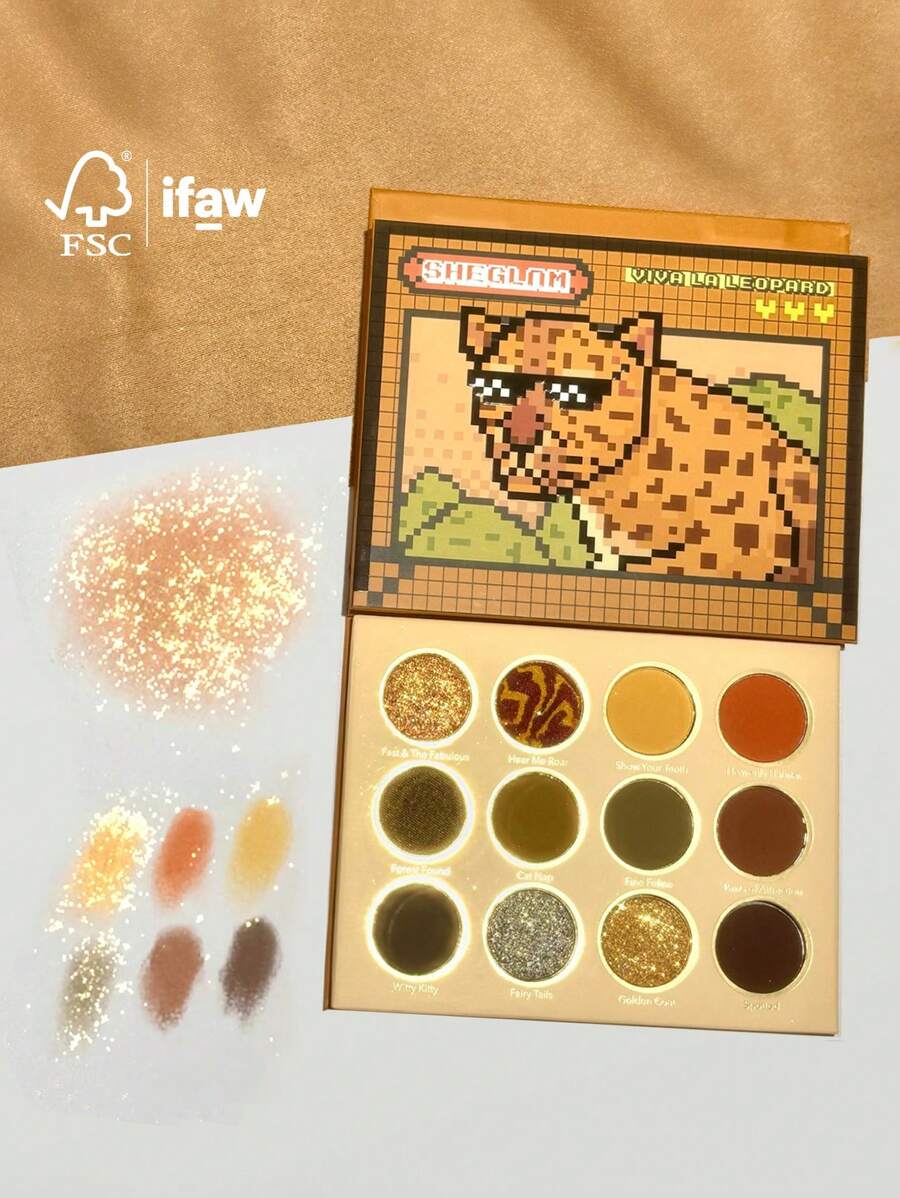 SHEGLAM Viva La Leopard Palette 12-Clolor Glitter Matte