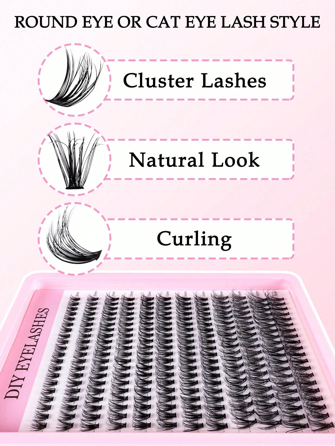 240 pièces de faux cils individuels, grande capacité, courbure 30D/40D/80D, 8-16 mm