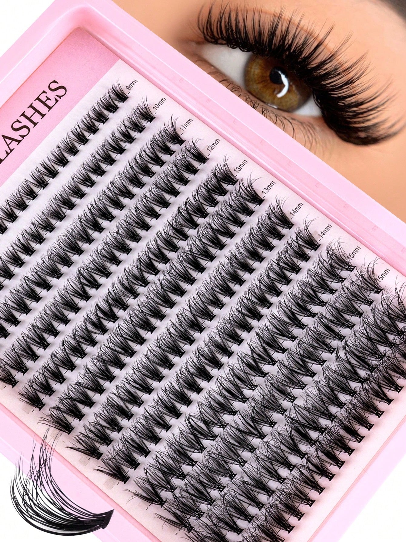 240 pièces de faux cils individuels, grande capacité, courbure 30D/40D/80D, 8-16 mm