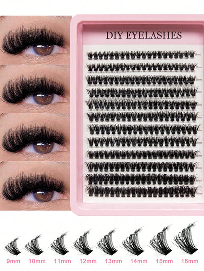 240 pièces de faux cils individuels, grande capacité, courbure 30D/40D/80D, 8-16 mm